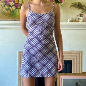 purple plaid brandy melville dress :)